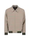 Apc A.p.c. Beige Cotton Jacket With Checkered Details