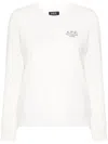 Apc Craie Embroidered-logo Sweatshirt In Beige