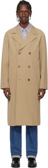 Apc Buttoned Double-breasted Coat In Brown