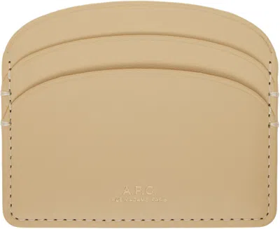 Apc Beige Demi-lune Card Holder In Bap Sahara