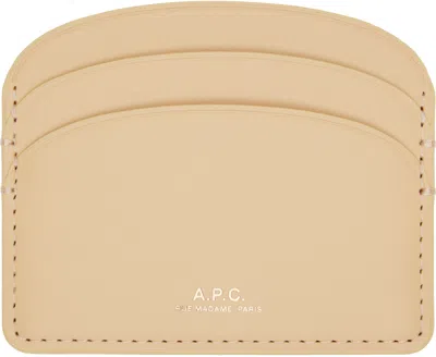 Apc Beige Demi-lune Card Holder In Neutral