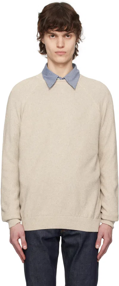 Apc Beige Florian Sweater In Baa Beige