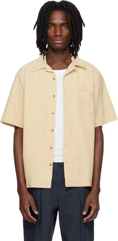 A.p.c. Beige Jude Shirt In Brown