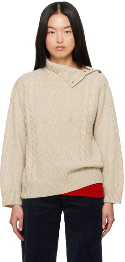 Apc Beige Karen Turtleneck In Paa Htd Ecru