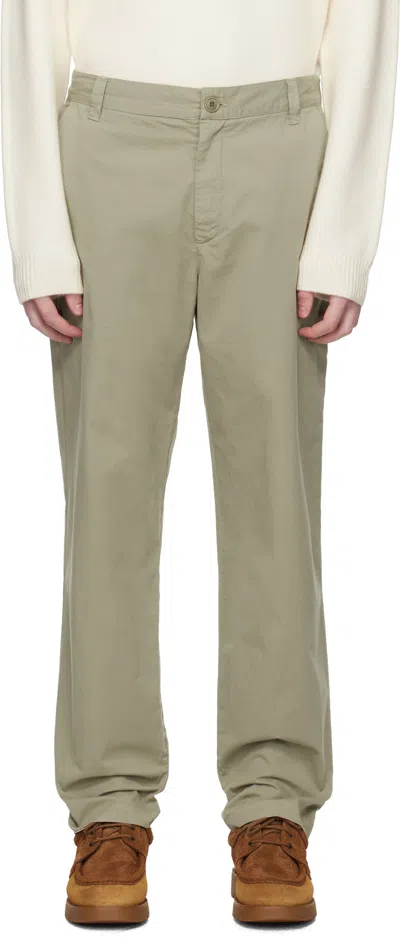 Apc Beige Lawrence Trousers In Green
