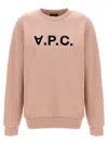 Apc A.p.c. Sweatshirt Crew-neck Logo Print Clothing In Beige