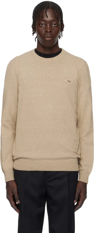 Apc Beige Louis Sweater In Pbc Heathered Beige