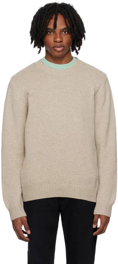 Apc Beige Lucien Sweater In Aae Mastic