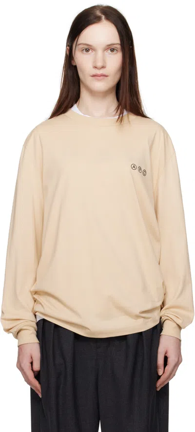 Apc Beige Manche Longue Adresse T-shirt In Baa Beige