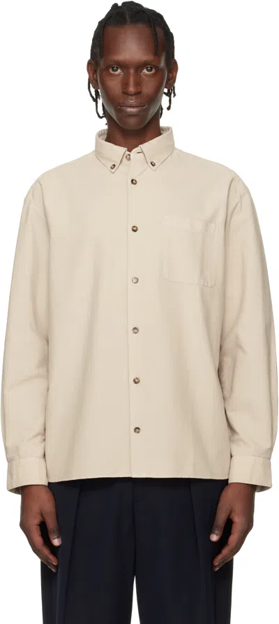 Apc Boxy Fit Jacket With Classic Collar In Neutral