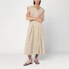 Apc A.p.c. Beige Midi Dress In Cotton In Nude