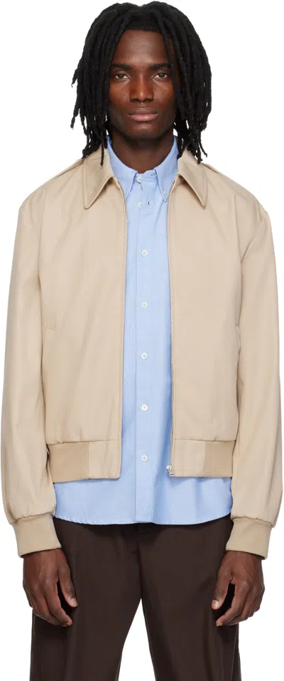 Apc Beige Miles Bomber Jacket In Brown