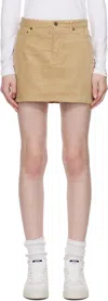 Apc Beige Mini-jupe Miniskirt In Baa Beige