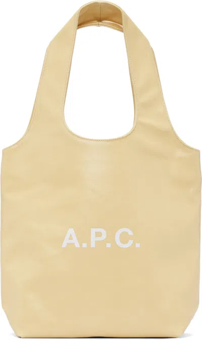 A.p.c. Beige Ninon Small Tote In Sand