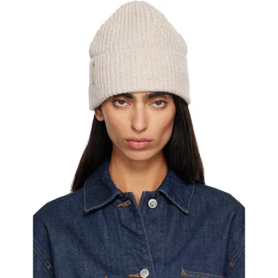 A.p.c. Beige Noa Beanie In Pbc Heathered Beige
