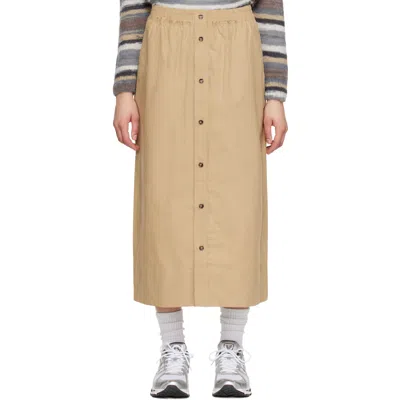 A.p.c. Beige Organic Cotton Midi Skirt In Neutral