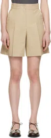 Apc A.p.c. Cotton And Linen Nola Shorts For In Baa Beige