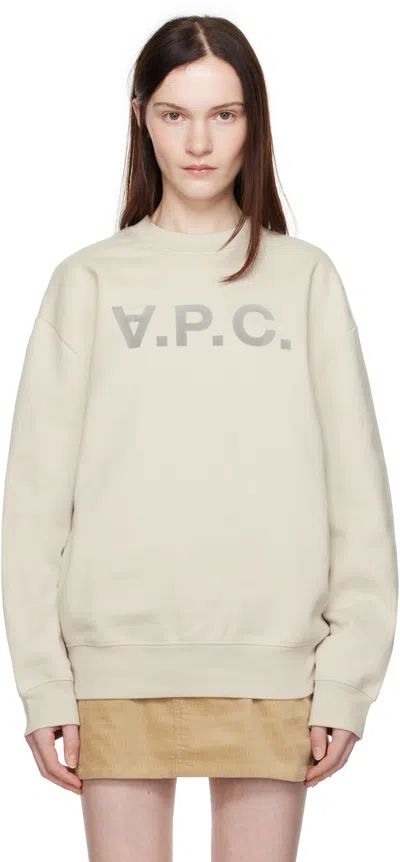 Apc Beige Oversize Grand 'vpc' Sweatshirt In Aae Mastic
