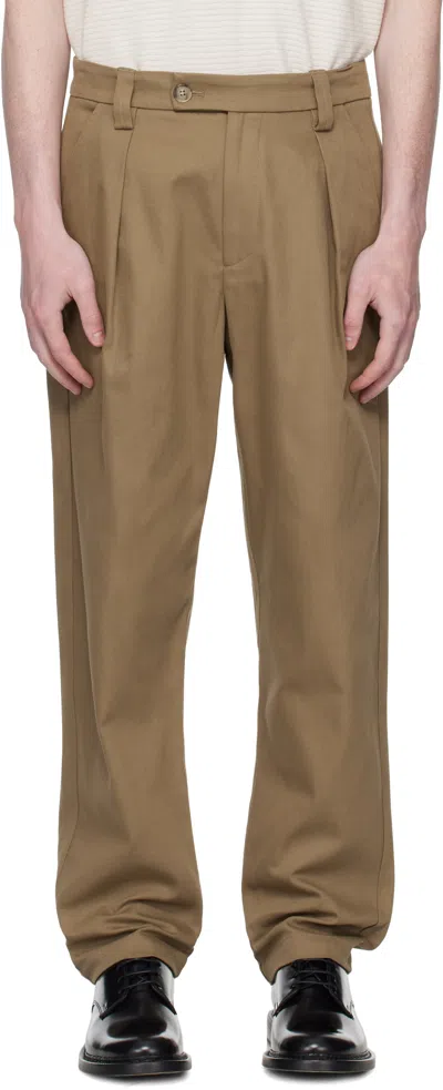 Apc Beige Renato Trousers In Brown