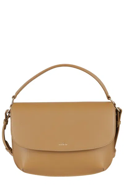 APC A.P.C. BEIGE SMOOTH LEATHER SHOULDER BAG