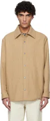 A.p.c. Camel Snap Closure Jacket In Gold