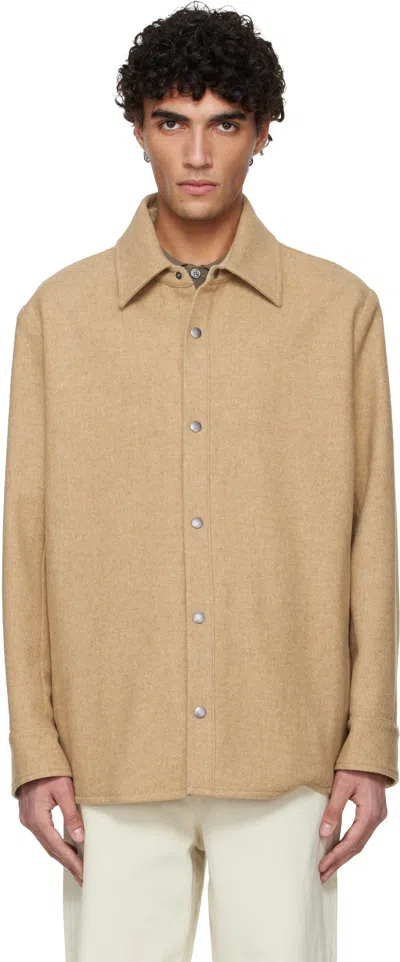 Apc Beige Snap Closure Jacket In Gold