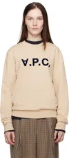 Apc Beige Standard Grand 'vpc' Sweatshirt In Beige / Dark Navy