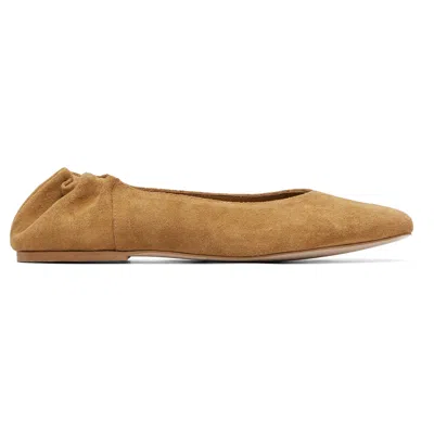 A.p.c. Beige Suede Ballerina Flats In Brown