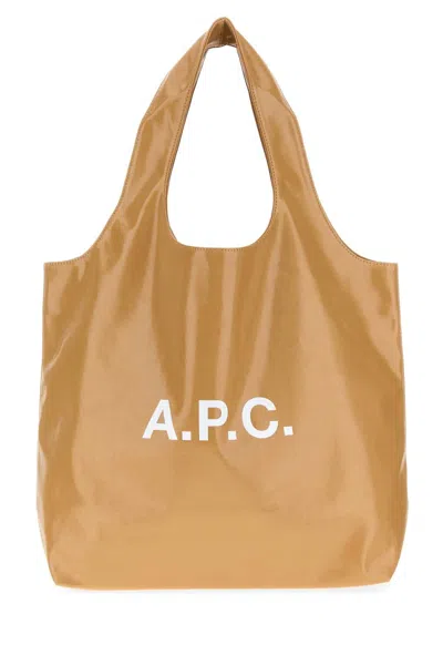 Apc A.p.c. Beige Synthetic Leather Ninon Shopping Bag In Neutral