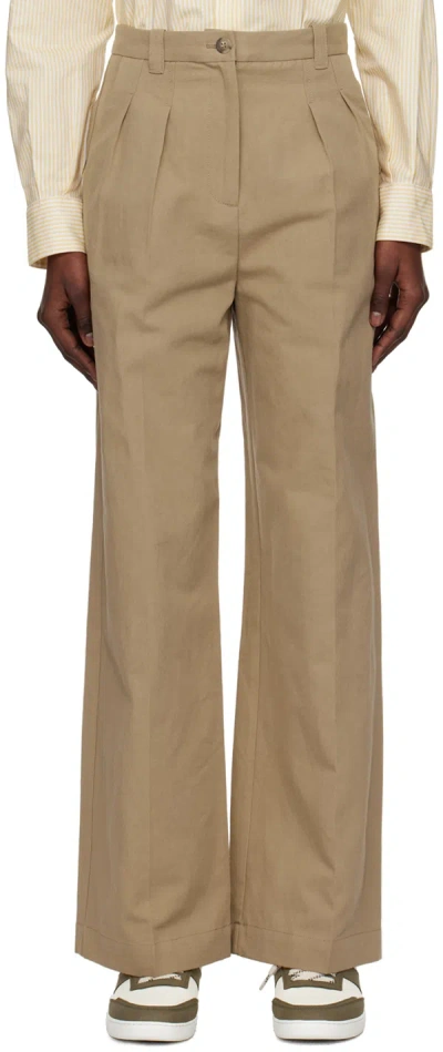 Apc Beige Tressie Trousers In Baa Beige