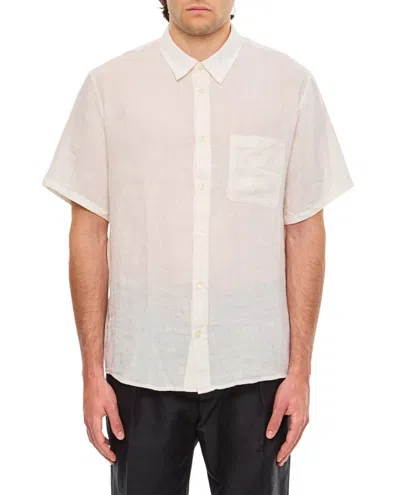 Apc Bellini Logo Linen Shirt In Neutrals