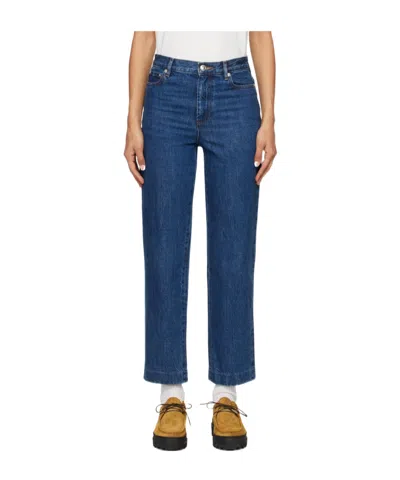 Apc Belt-loop Jeans In Blue