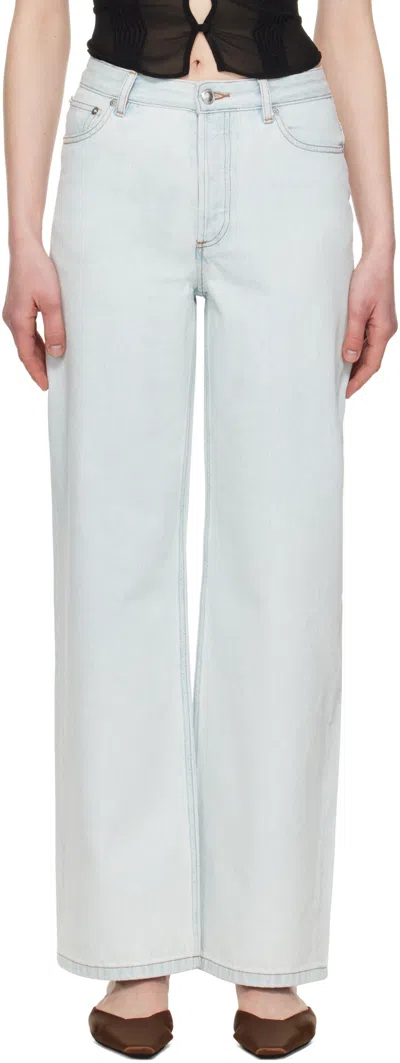 Apc Belt Loop Jeans In White