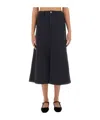Apc Split-front Denim Midi Skirt In Black