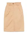 Apc Poplin Cotton Skirt Front Slit In Nude