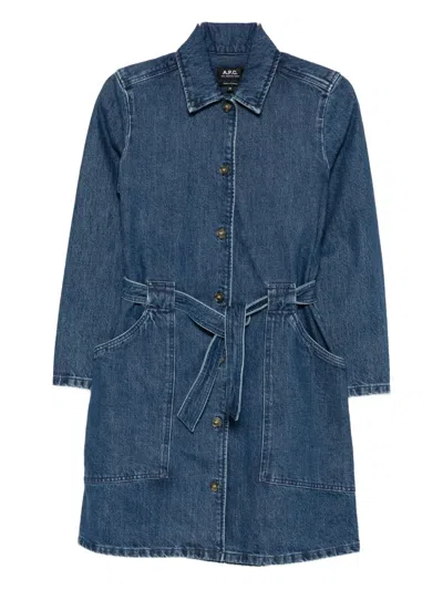 APC BELTED DENIM DRESS