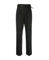 Apc Belted Wool-blend Trousers In Black