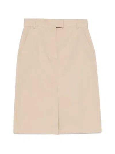 Apc Belt-loops Front-slit Skirt In Neutral