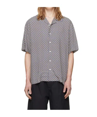 A.p.c. Bennet Printed Crepe De Chine Shirt In Gray