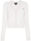 Apc Berenice Logo-embroidered Cardigan In Neutrals
