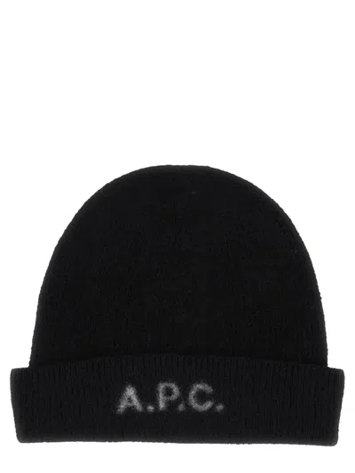 Apc A.p.c. Berretto In Lana Con Logo Unisex In Brown