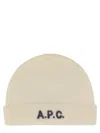 Apc A.p.c. Berretto In Lana Con Logo Unisex In Neutral