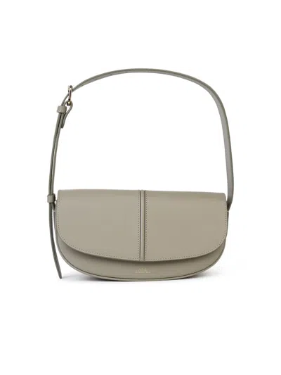 Apc A.p.c. 'betty' Crossbody Bag In Light Green Matte Leather Woman In Grey