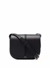 Apc A.p.c. Betty Crossbody Bag In Black Leather With Logo In Black