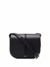 Apc A.p.c. Betty Crossbody Bag In Black Leather With Logo In Black