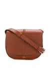 Apc A.p.c. Betty Crossbody Bag In Brown Leather With Logo Woman In Brown