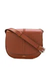 Apc A.p.c. Betty Crossbody Bag In Brown Leather With Logo Woman In Brown