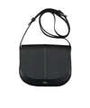 Apc A.p.c. Betty Crossbody Bag In Black Leather With Logo In Black