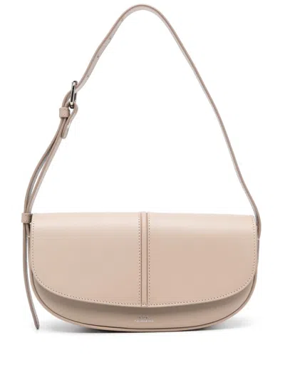 Apc Betty Leather Shoulder Bag In Lal Moon Grey