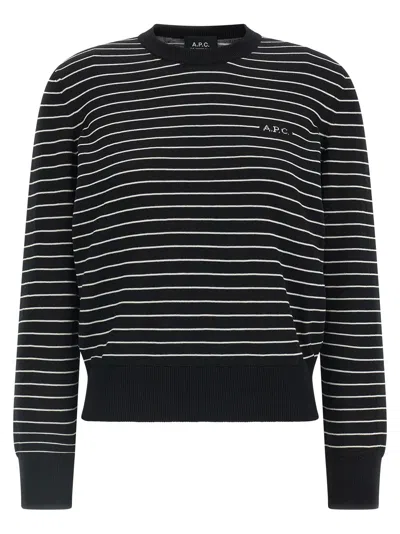 A.p.c. Sima Sweater Striped Pattern Ribbed Cuffs Hem In Multi